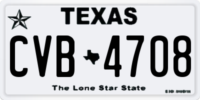 TX license plate CVB4708