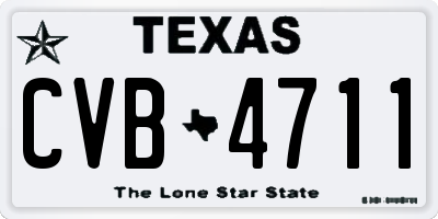 TX license plate CVB4711