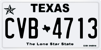 TX license plate CVB4713