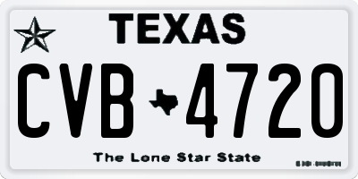 TX license plate CVB4720