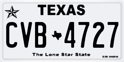 TX license plate CVB4727
