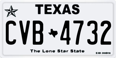 TX license plate CVB4732