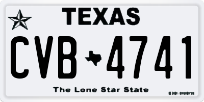 TX license plate CVB4741