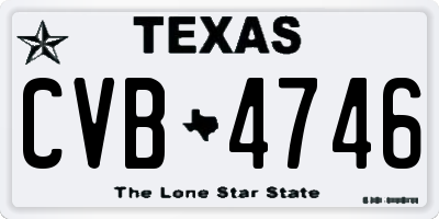 TX license plate CVB4746