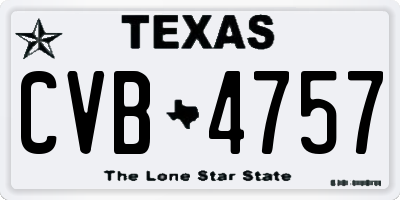 TX license plate CVB4757