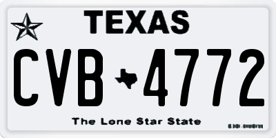 TX license plate CVB4772