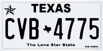 TX license plate CVB4775
