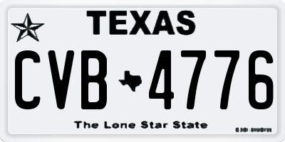 TX license plate CVB4776
