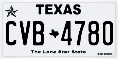 TX license plate CVB4780