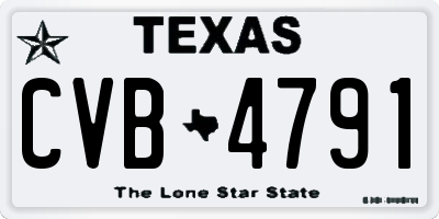 TX license plate CVB4791