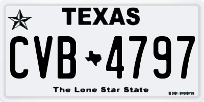 TX license plate CVB4797