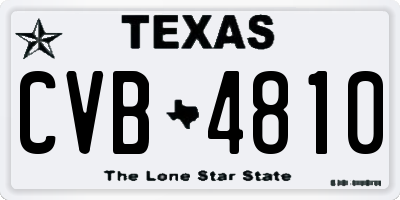 TX license plate CVB4810
