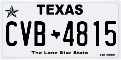 TX license plate CVB4815