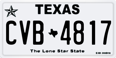 TX license plate CVB4817