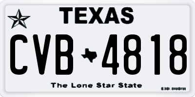 TX license plate CVB4818
