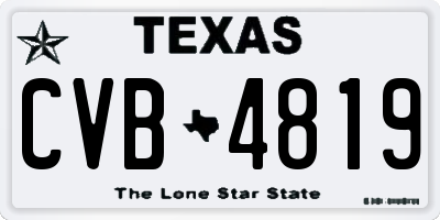 TX license plate CVB4819