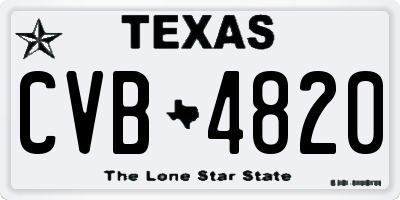 TX license plate CVB4820