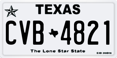 TX license plate CVB4821