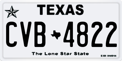 TX license plate CVB4822