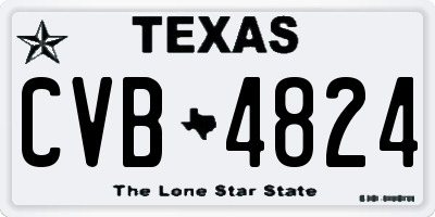 TX license plate CVB4824
