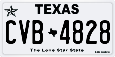 TX license plate CVB4828