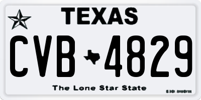 TX license plate CVB4829