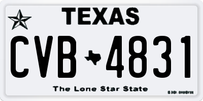 TX license plate CVB4831