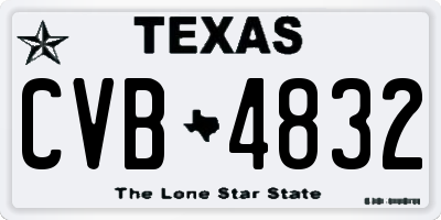 TX license plate CVB4832