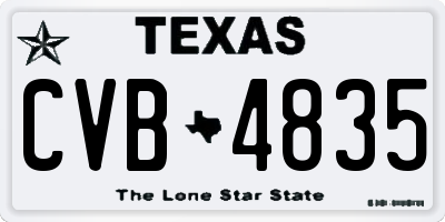 TX license plate CVB4835