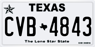 TX license plate CVB4843