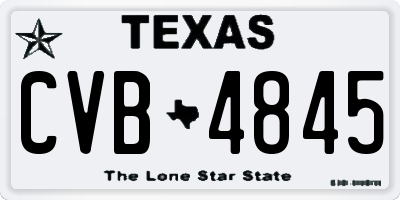 TX license plate CVB4845