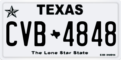 TX license plate CVB4848