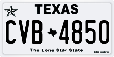 TX license plate CVB4850