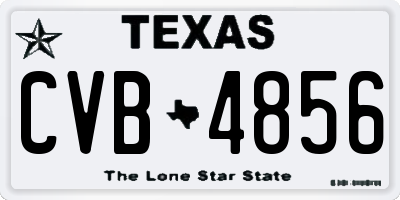 TX license plate CVB4856