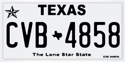 TX license plate CVB4858