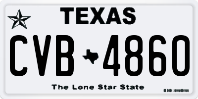 TX license plate CVB4860