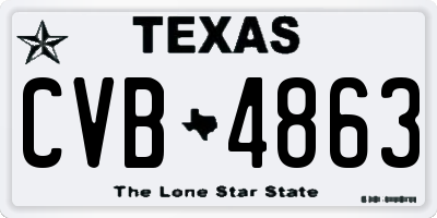 TX license plate CVB4863
