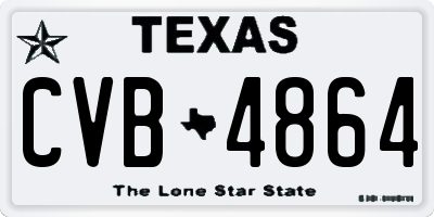 TX license plate CVB4864