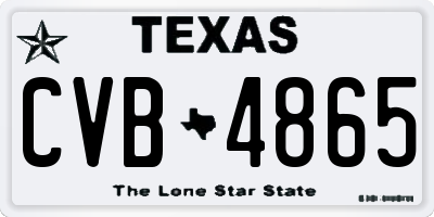 TX license plate CVB4865