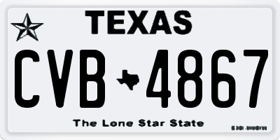 TX license plate CVB4867