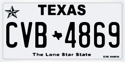TX license plate CVB4869