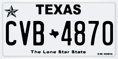 TX license plate CVB4870