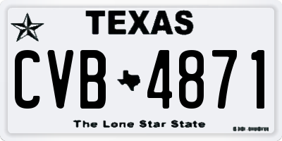 TX license plate CVB4871