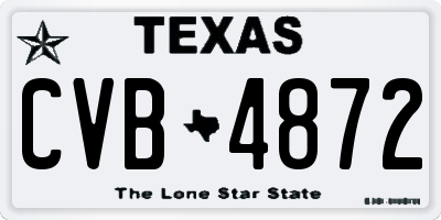 TX license plate CVB4872