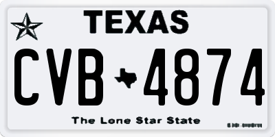 TX license plate CVB4874