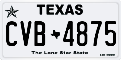 TX license plate CVB4875