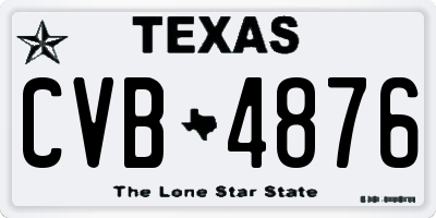 TX license plate CVB4876