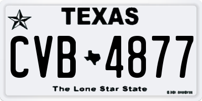 TX license plate CVB4877