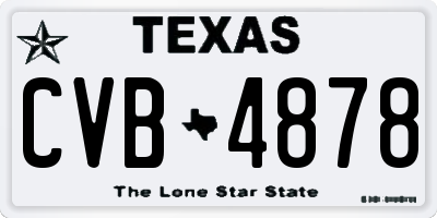 TX license plate CVB4878