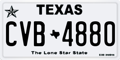 TX license plate CVB4880